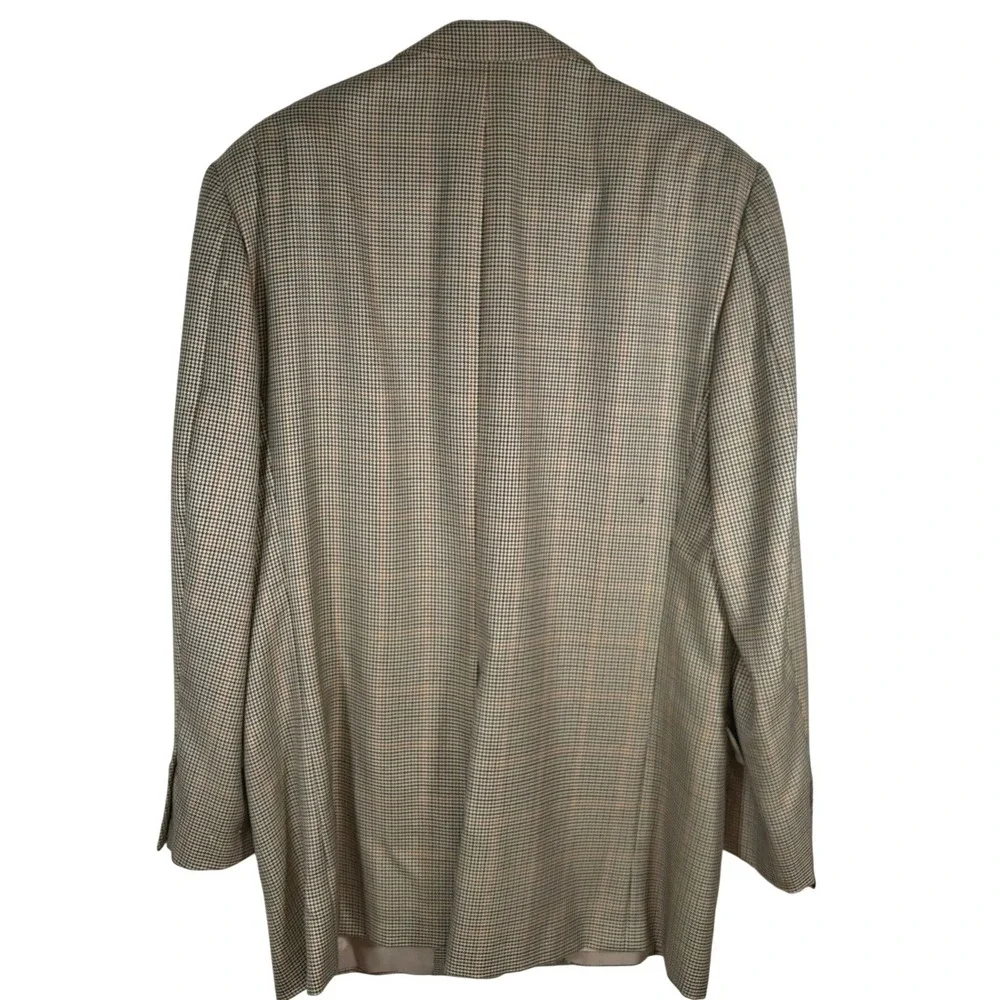 Hickey Freeman Vintage Ivy Style Mens Classic Houndstooth Sport Coat Brown 44R